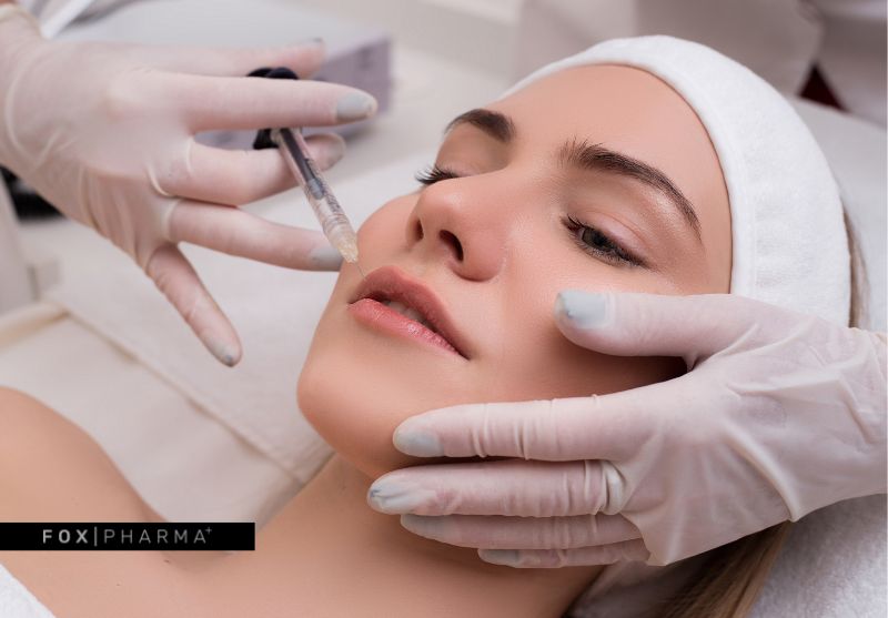 Woman receiving aesthetic treatment
